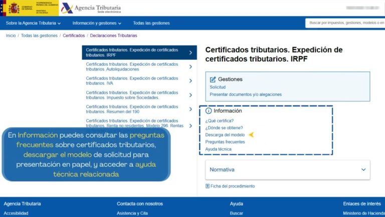 certificado resumen de la declaración anual de irpf