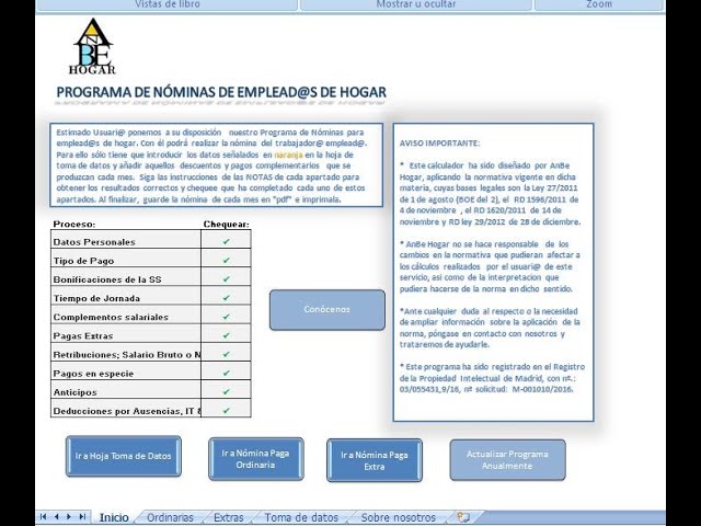como hacer la nomina de una empleada de hogar