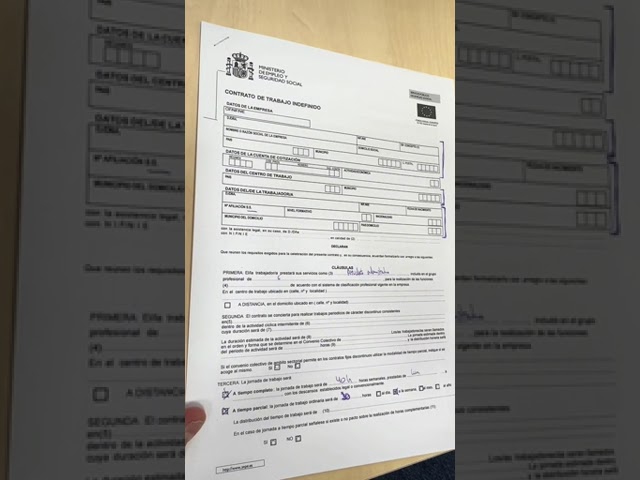 como rellenar un contrato de trabajo indefinido