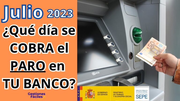 cuándo se cobra el paro en el mes de julio