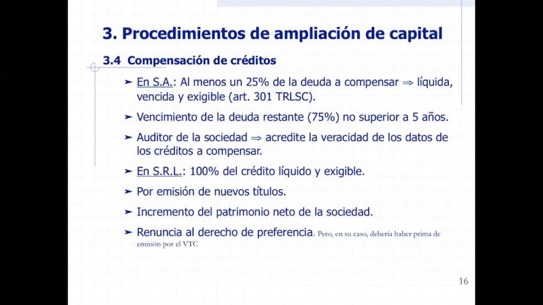 ejemplo ampliacion de capital por compensacion de creditos