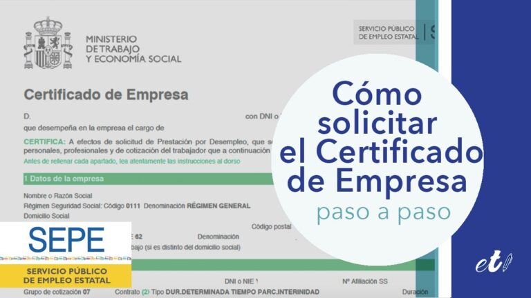 plazo para enviar certificado de empresa sepe