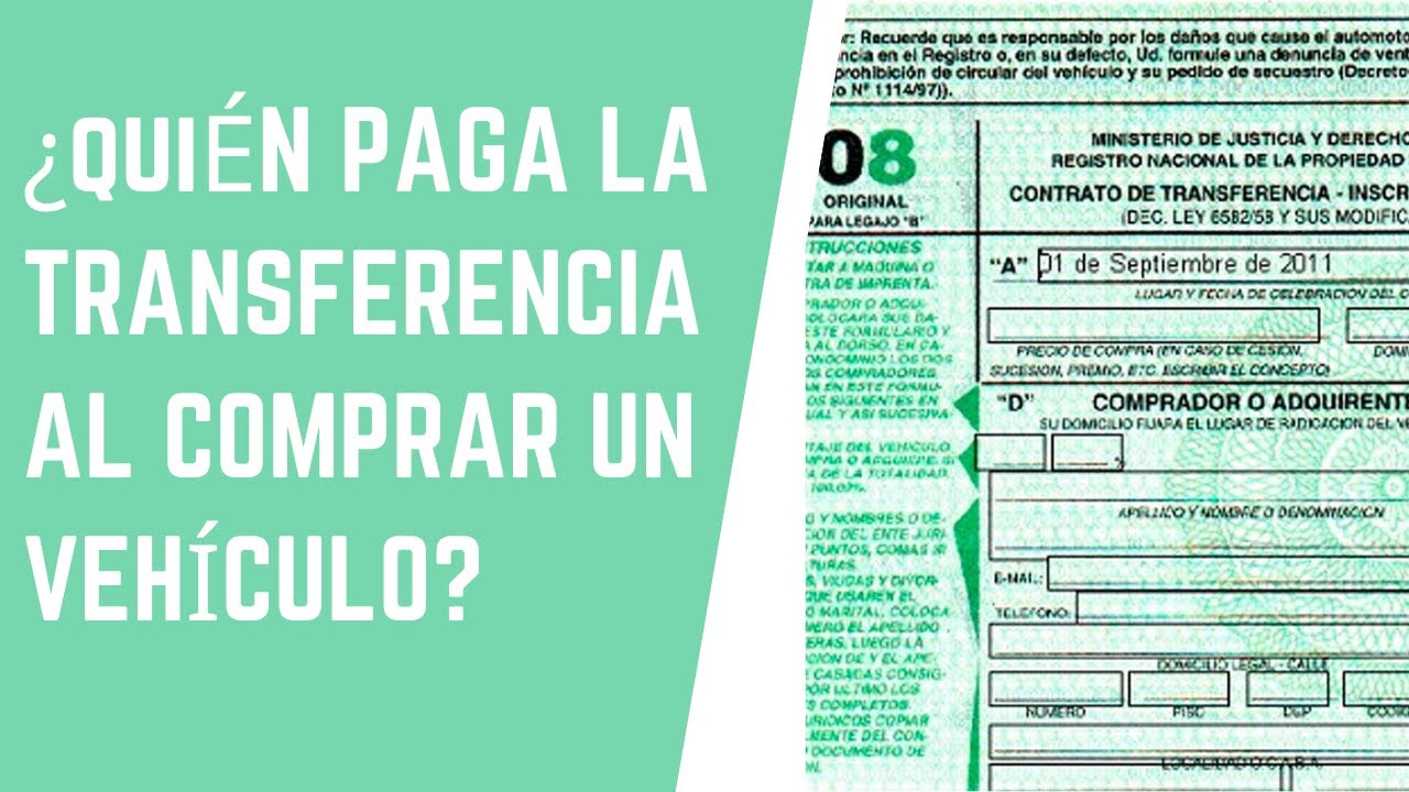 quien paga la transferencia de un vehiculo