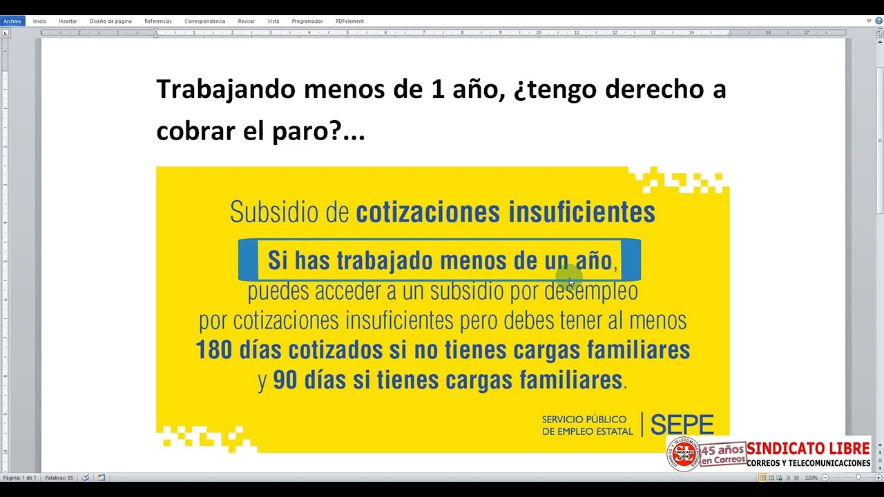 si tengo un año cotizado tengo derecho a paro